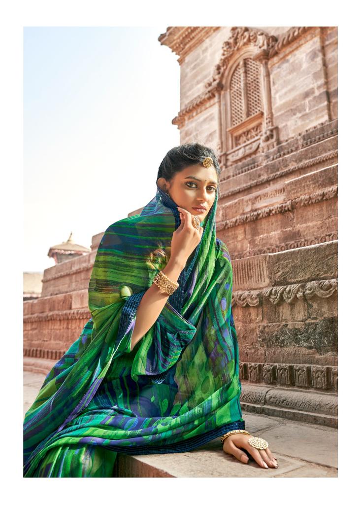 Kashvi Virasat Fancy Wear Georgette Printed Stylish Saree Collection